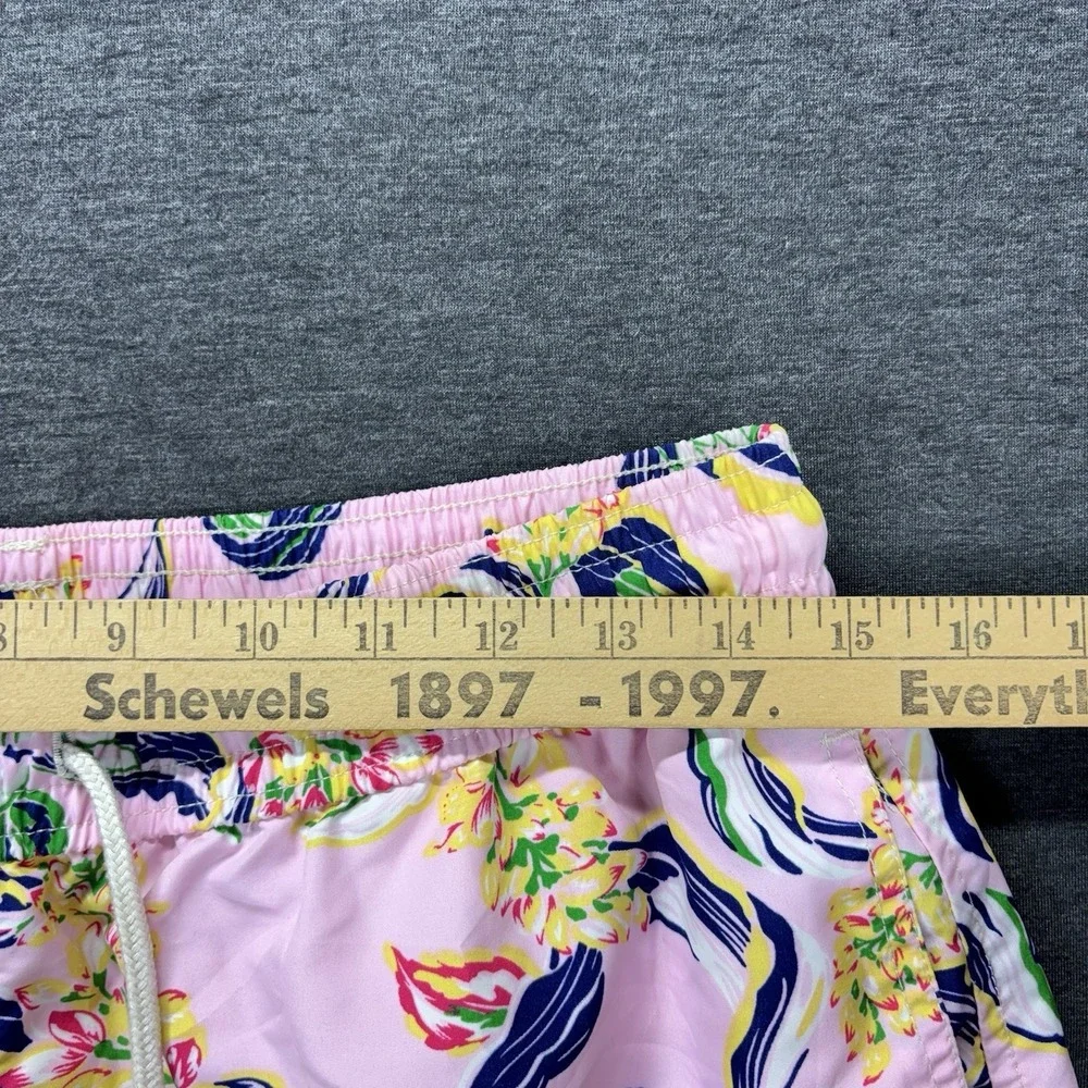 Polo Ralph Lauren Swimwear Shorts Mens M Pink Floral Hawaiian Beach Resort Beach